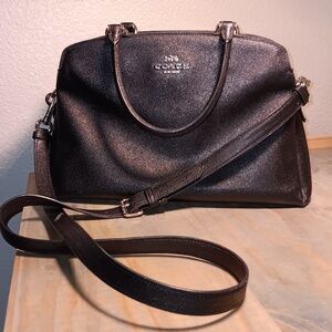 Coach Black Leather Mini Lillie Carryall Handbag